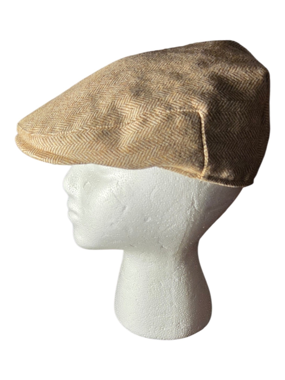 Men's Tan Herringbone Ivy Cap - Classic Flat Hat